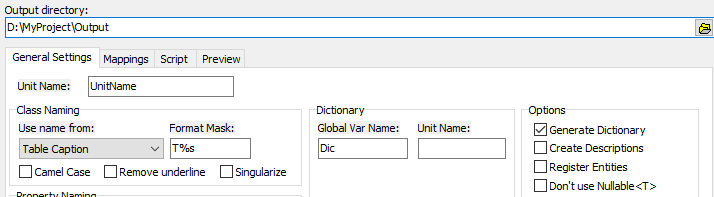 aurelius general settings