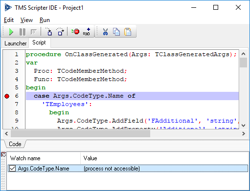aurelius script debug