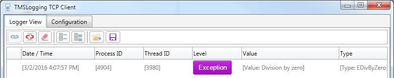 logging exception example
