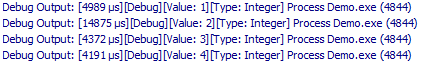 logging timing deltamicroseconds