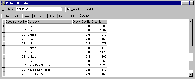 metasql data
