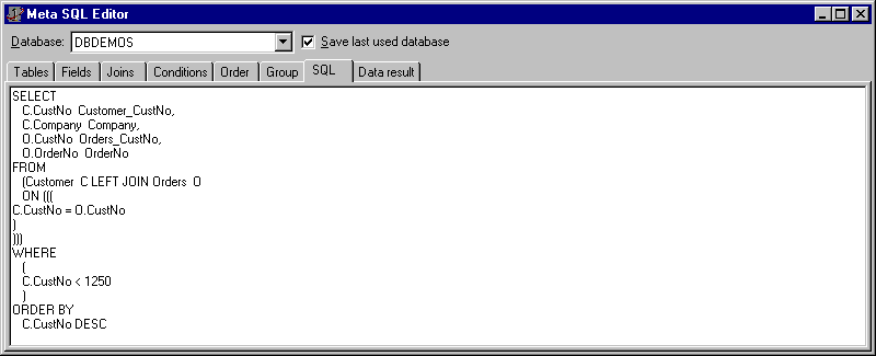 metasql sql
