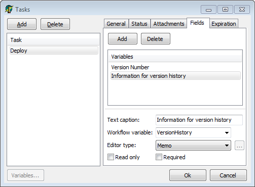 task fields