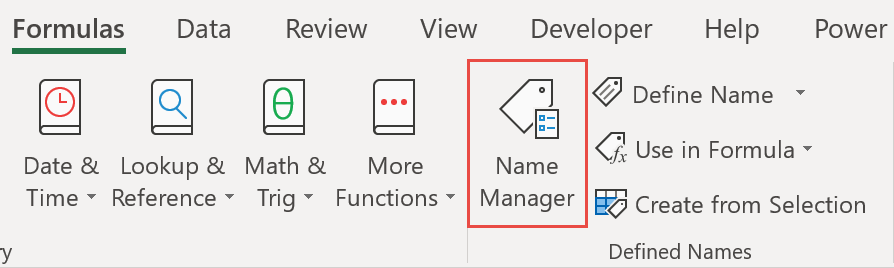 excel name manager