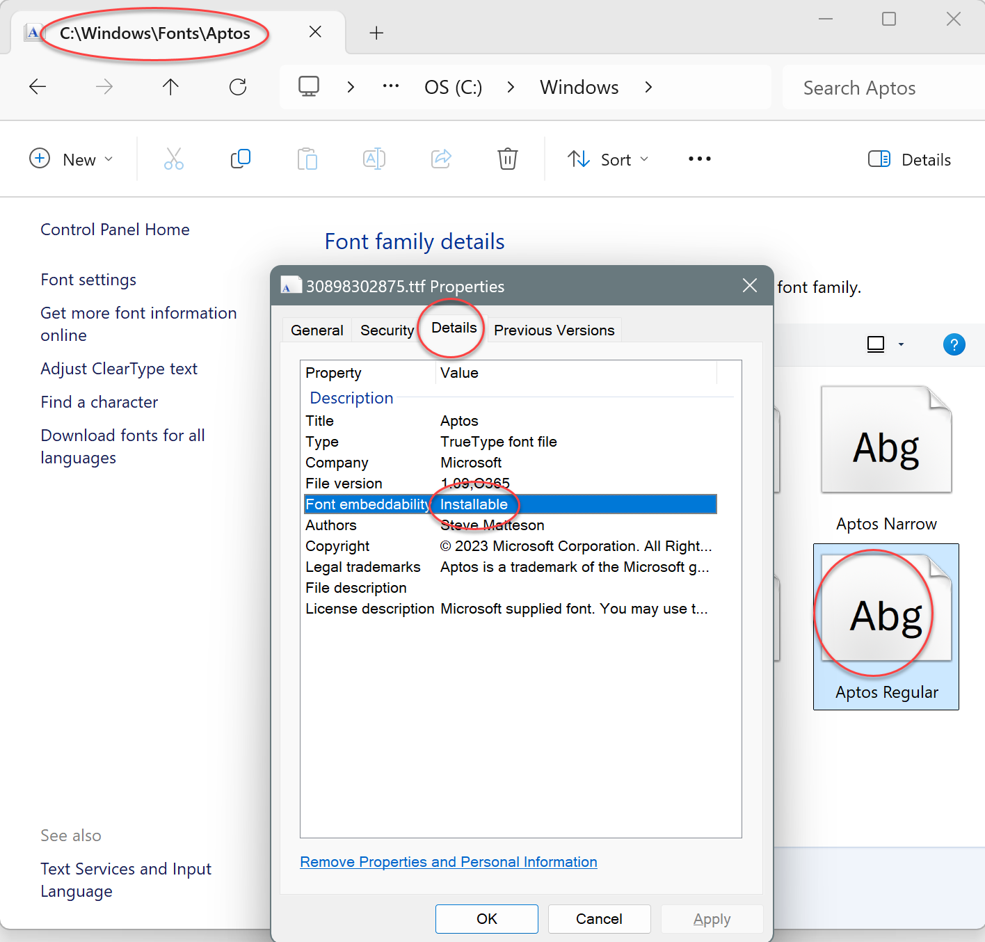 font licensing installable