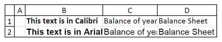 pdf export with calibri