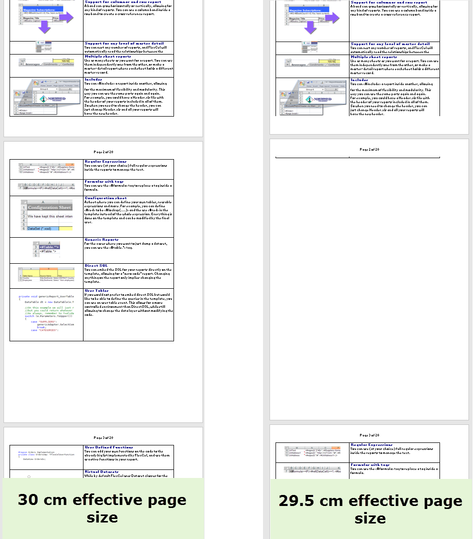 printer page size