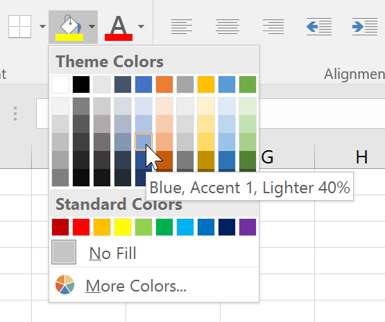 excel 2007 color palette