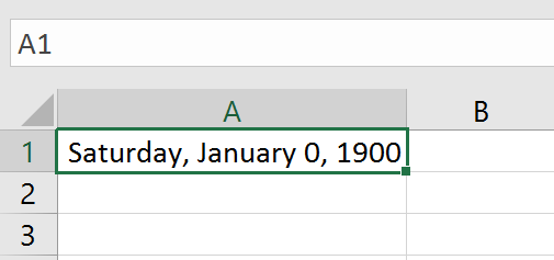 excel january 0 1900