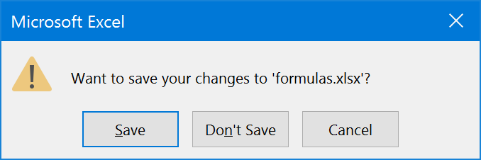save changes dialog