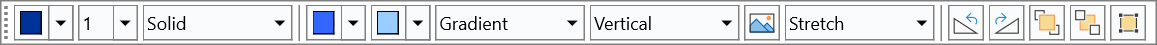 Blox block-format toolbar with stroke, fill, picture, rotation, order, and snap controls