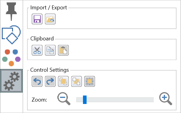 Blox context toolbar showing its default editing panels