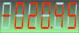 An LCD label showing -020.45 on a green panel