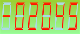 An LCD label showing -020.45 on a green panel