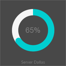 A circular progress widget at 65% labelled Server Dallas