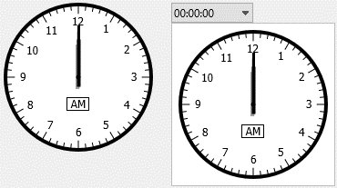 Analog time picker and selector