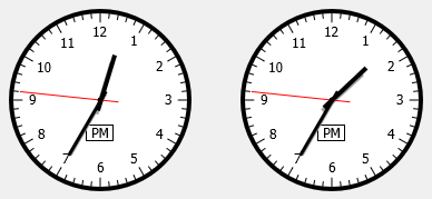 Analog time selector with custom appearance