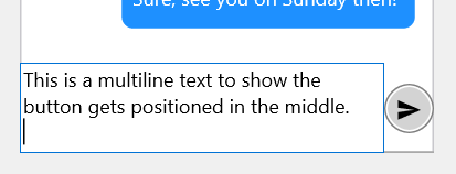 Rounded circular send button