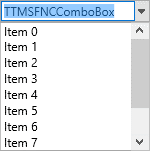 Editable combo box with text entry
