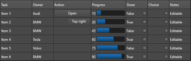 Cell controls (dark theme)
