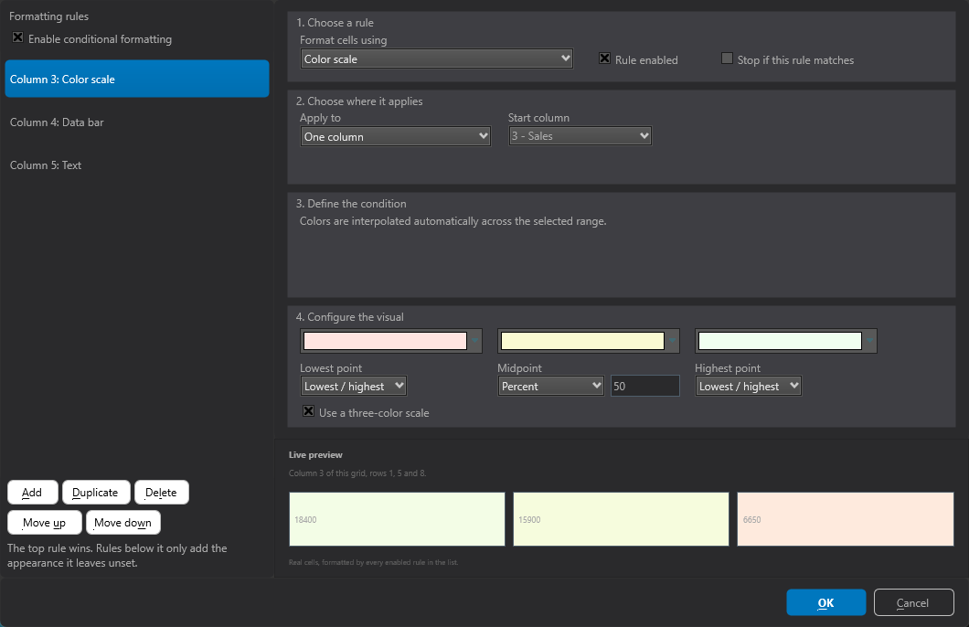 The colour scale variant of the editor in the dark IDE theme