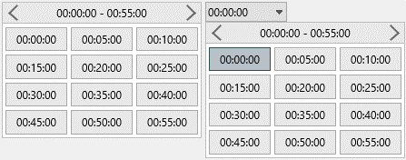 Digital time picker drop-down