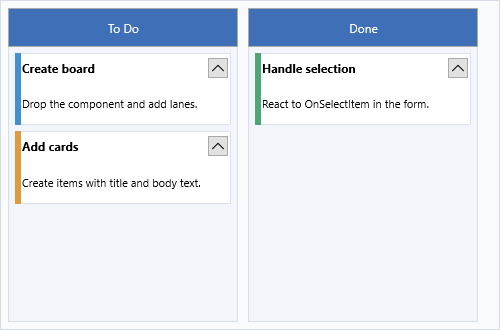 KanbanBoard with two columns