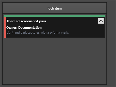 KanbanBoard item with rich text and colored mark areas