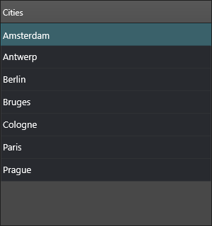 ListBox with selected item for event handling workflows