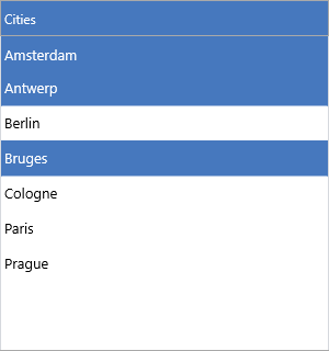 ListBox with selected item for event handling workflows