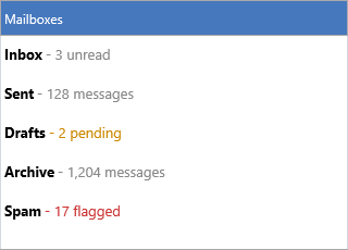 List box items with HTML-formatted text