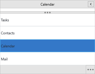 Navigation items with a steel-blue active state