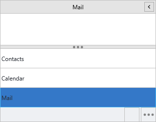 Mixed mode with full items above and a button bar below