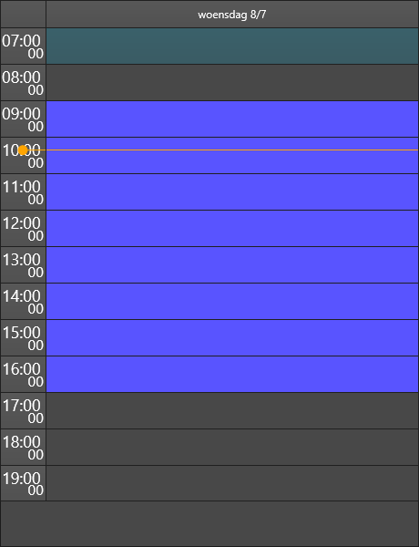 Planner timeline with repeated scheduled items