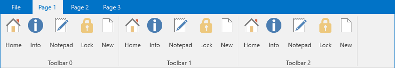 Toolbar with large-layout buttons