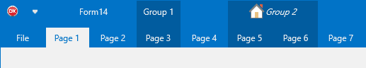 Groups with HTML text and bitmap icons spanning multiple pages