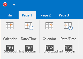 Shortcut hint overlay after pressing ALT — page hints visible