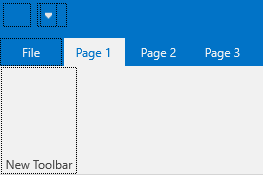A ribbon with one toolbar in full layout