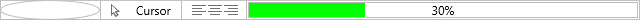 Status bar with progress and date/time panels