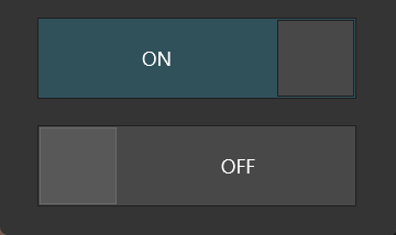 The same on and off switches in the dark theme