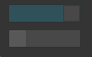 The same two switch states in the dark theme