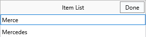 TableView with the filter edit box active in the header
