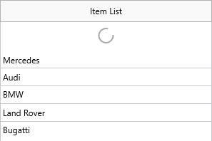 TableView displaying a circular progress indicator during reload