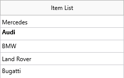 Items in fixed-height mode with clipped text