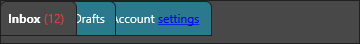 Tabs with HTML-formatted labels and an inline anchor