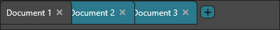 Document tabs with close buttons and an insert button