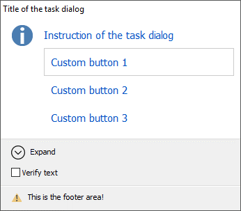 Task dialog collapsed