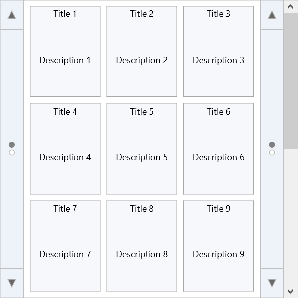 TTMSFNCTileList with vertical orientation