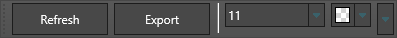 Toolbar with a Refresh button, a separator, and a font-size and color picker
