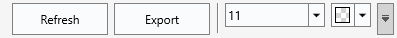 Toolbar with a Refresh button, a separator, and a font-size and color picker